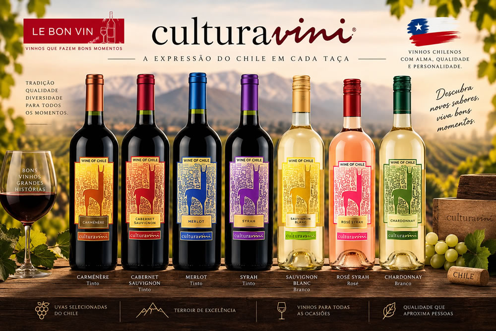Linha de vinhos Cultura Vini