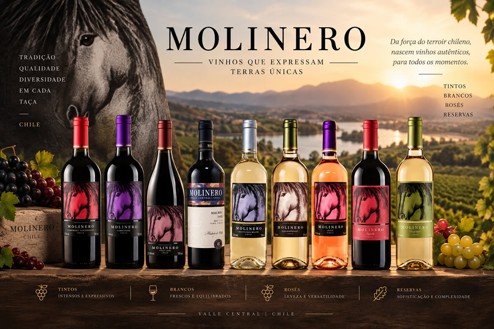 Linha de vinhos Molinero