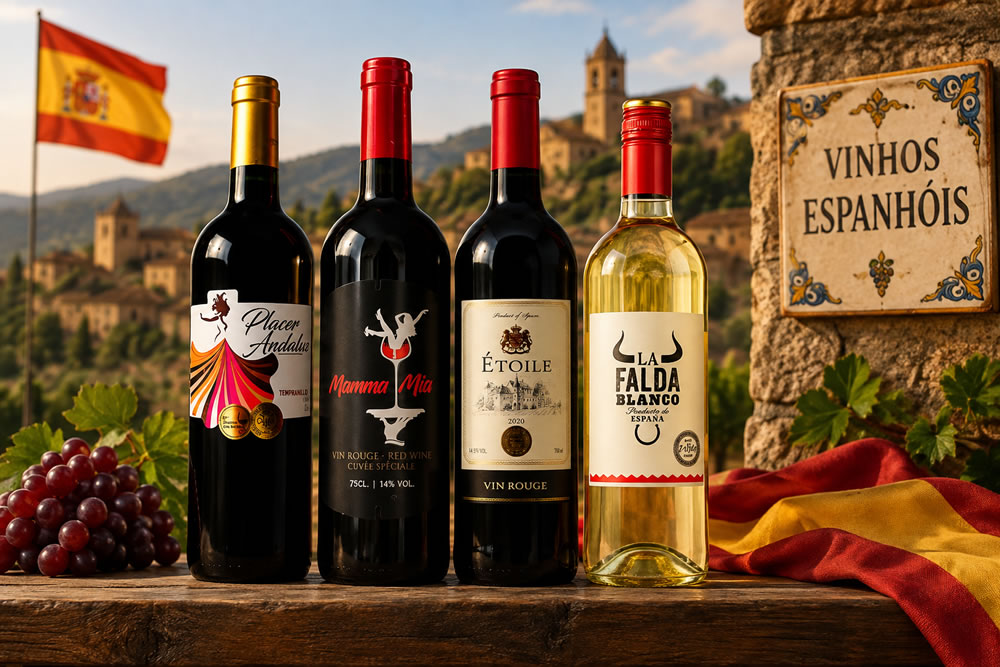 Selecao de vinhos espanhois